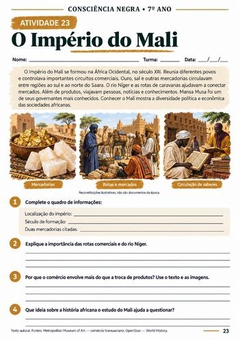 Atividade 23: O Império do Mali - 7º ano