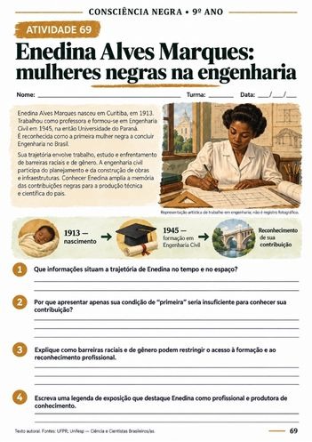 Atividade 69: Enedina Alves Marques: mulheres negras na engenharia - 9º ano